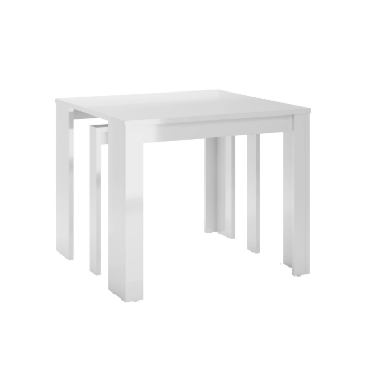 Poza cu Consola/masa dining extensibila alb lucios Celia