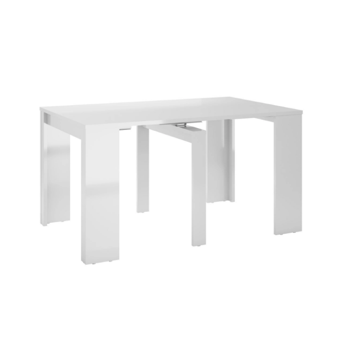 Poza cu Consola/masa dining extensibila alb lucios Celia