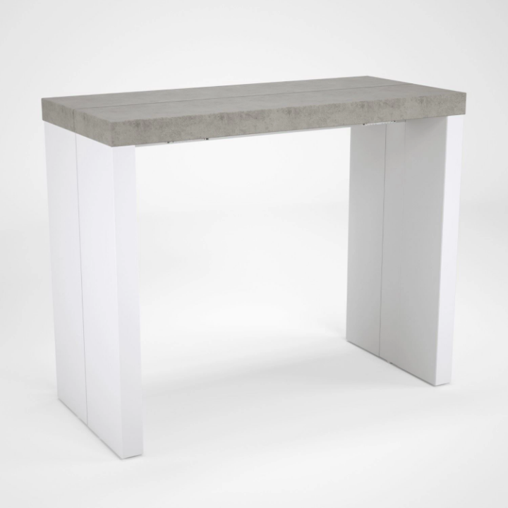 Poza cu Consola/masa dining extensibila alb/gri-beton Helena